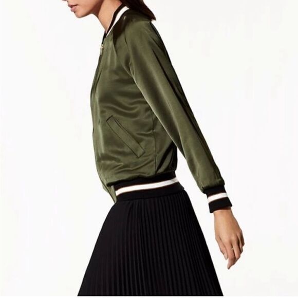 Babaton Chelsey bomber jacket in green - size XXS - Picture 3 of 16
